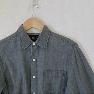 RRL Double RL Chambray Grey Cotton Workshirt Size S Button Down Ralph Lauren